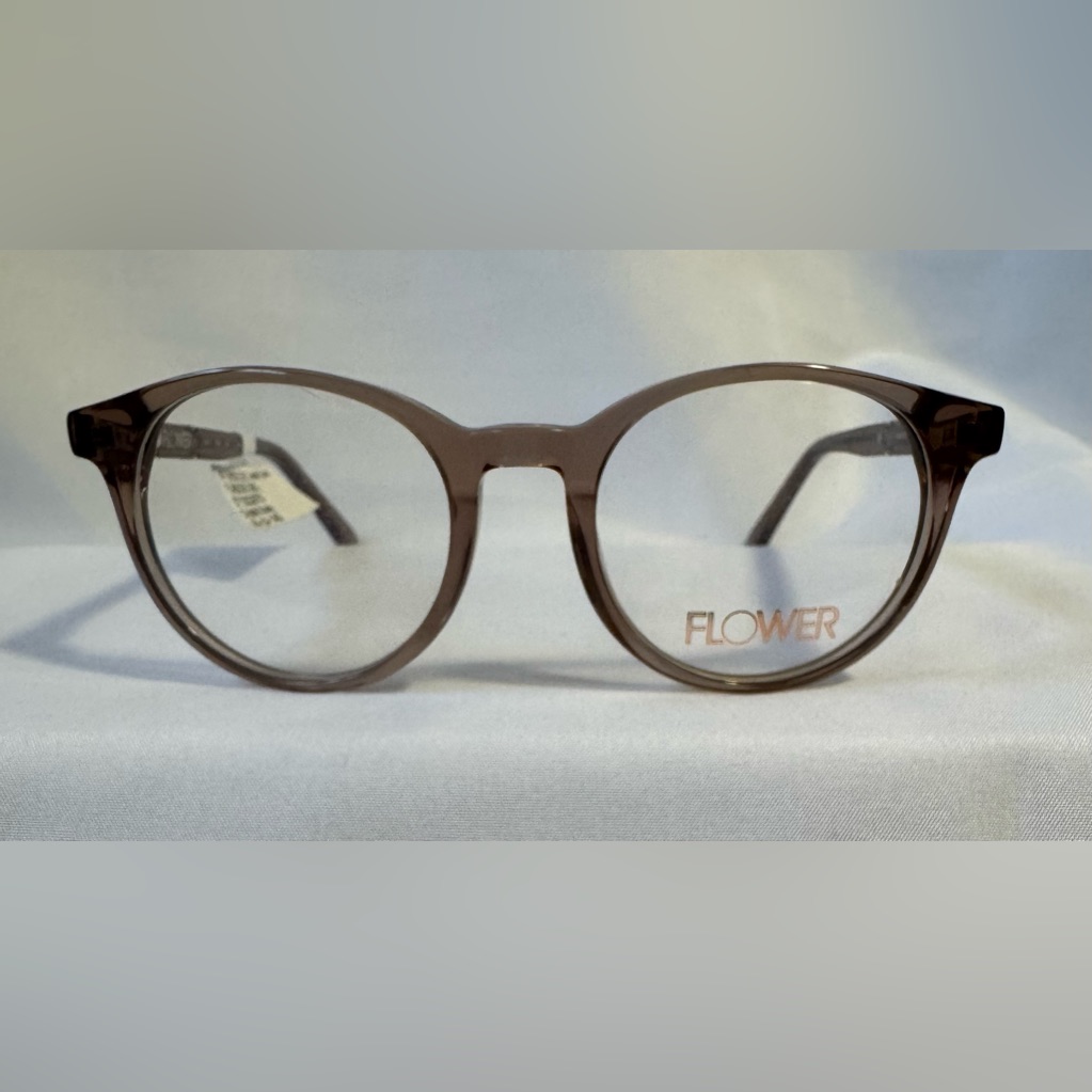 New By Drew Barrymore Flower Round Crystal Brown Eyeglasses Frames